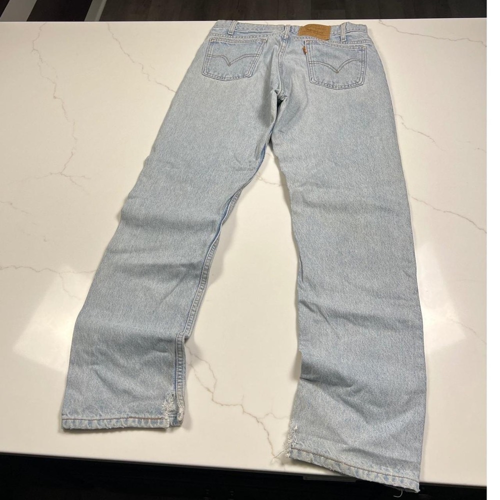 Levi's 505 Orange Tab Jeans Mens Light Wash Straight Leg Denim W33 L32 Vintage